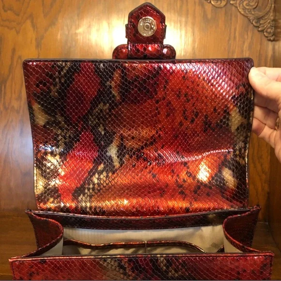 NWT-Brahmin-Mini Francine Satchel-Crimson Rosebay-Crossbody Strap-Dust Bag-$345 - Picture 9 of 16